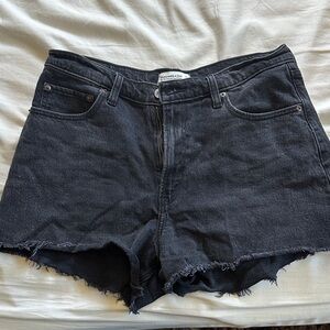 Abercrombie & Fitch Black Frayed Denim Cutoff Shorts